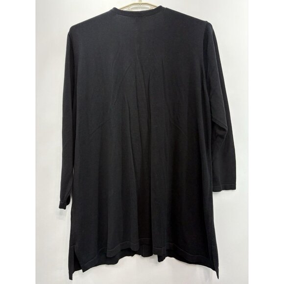 NorthStyle Cardigan Long Tunic Sweater Pockets Button Front Black Womens 3X New - Picture 2 of 8